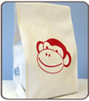 blue celery monkey delish lunch bag