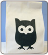 blue celery owl delish lunch bag